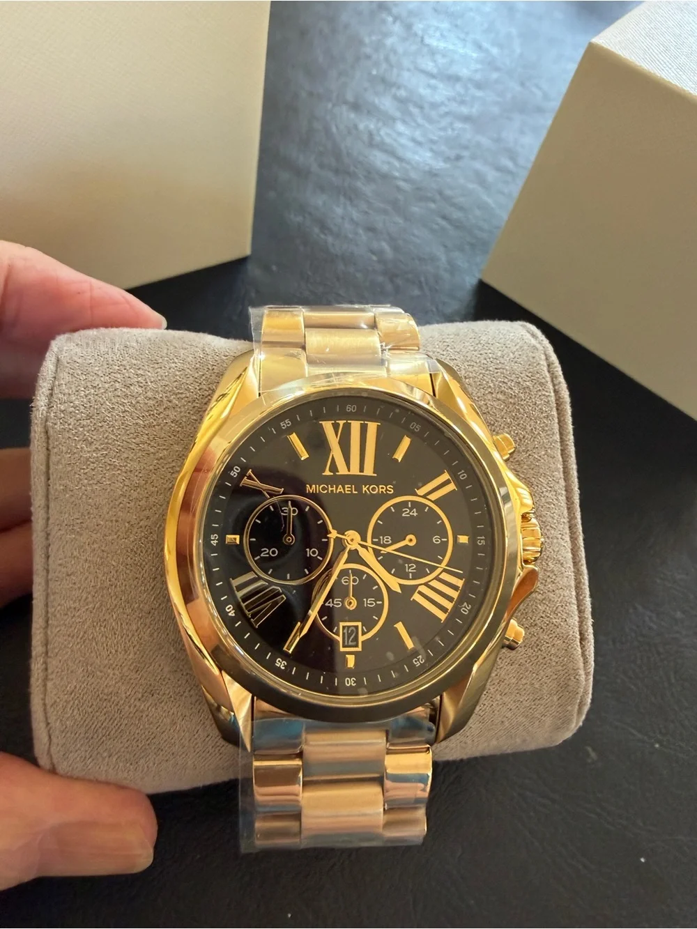 Michael Kors Gold and Black Chronograph Bracelet Watch